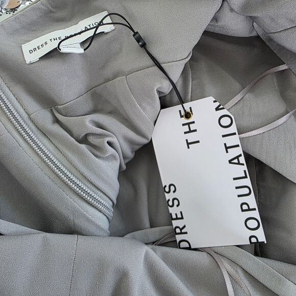 Dress The Population Silver & Gray Suri Sequin Halter Mini Dress Sz Large 10/12 - Picture 8 of 11